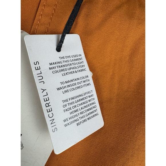 Sincerely Jules Cargo Pants Juniors 7 (27x30) Orange Autumn Fall Boho Straight - Picture 4 of 13